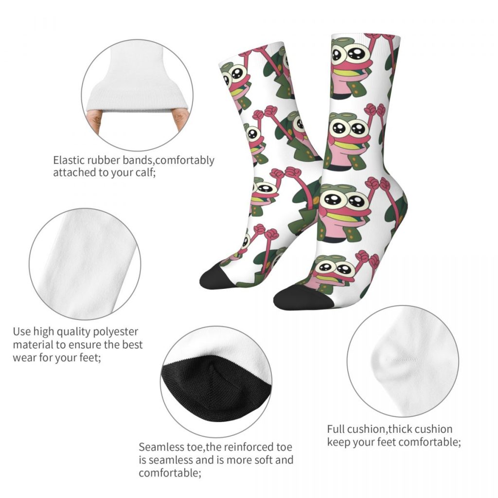Funny Sock for Men Happy Sprig Hip Hop Vintage Amphibia Happy Quality Pattern Printed Boys Crew 3 - Amphibia Merch