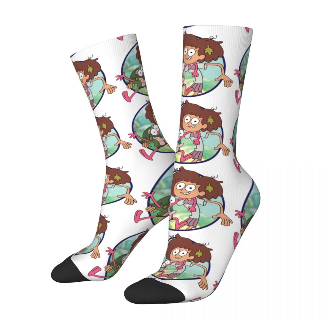 Funny Sock for Men The Lazy Way Hip Hop Vintage Amphibia Happy Seamless Pattern Printed Boys - Amphibia Merch