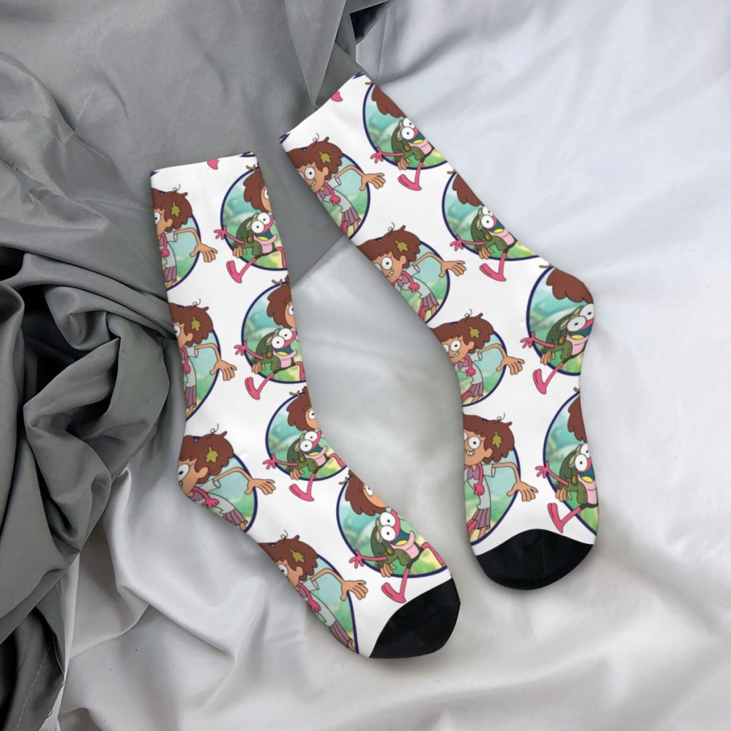 Funny Sock for Men The Lazy Way Hip Hop Vintage Amphibia Happy Seamless Pattern Printed Boys 4 - Amphibia Merch