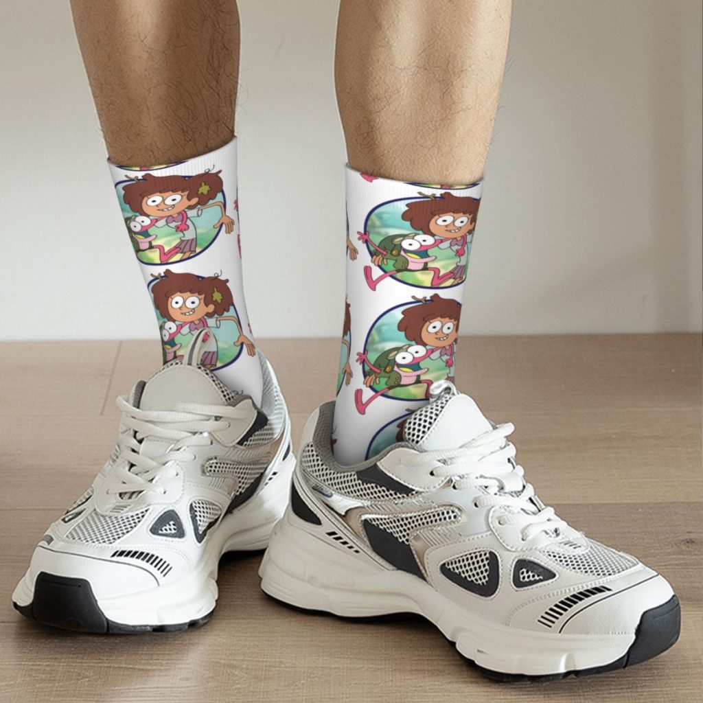 Funny Sock for Men The Lazy Way Hip Hop Vintage Amphibia Happy Seamless Pattern Printed Boys 5 - Amphibia Merch