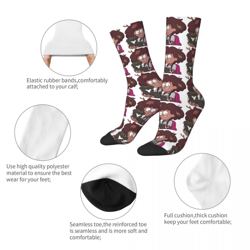 Happy Funny Men s compression Socks Lovely Anne Retro Harajuku Amphibia Hip Hop Novelty Pattern Crew 3 - Amphibia Merch