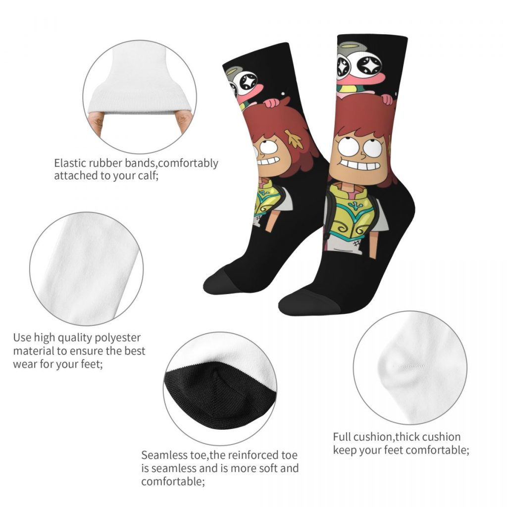 Hip Hop Retro Anne And Sprig Crazy Men s compression Socks Unisex Amphibia Harajuku Pattern Printed 3 - Amphibia Merch