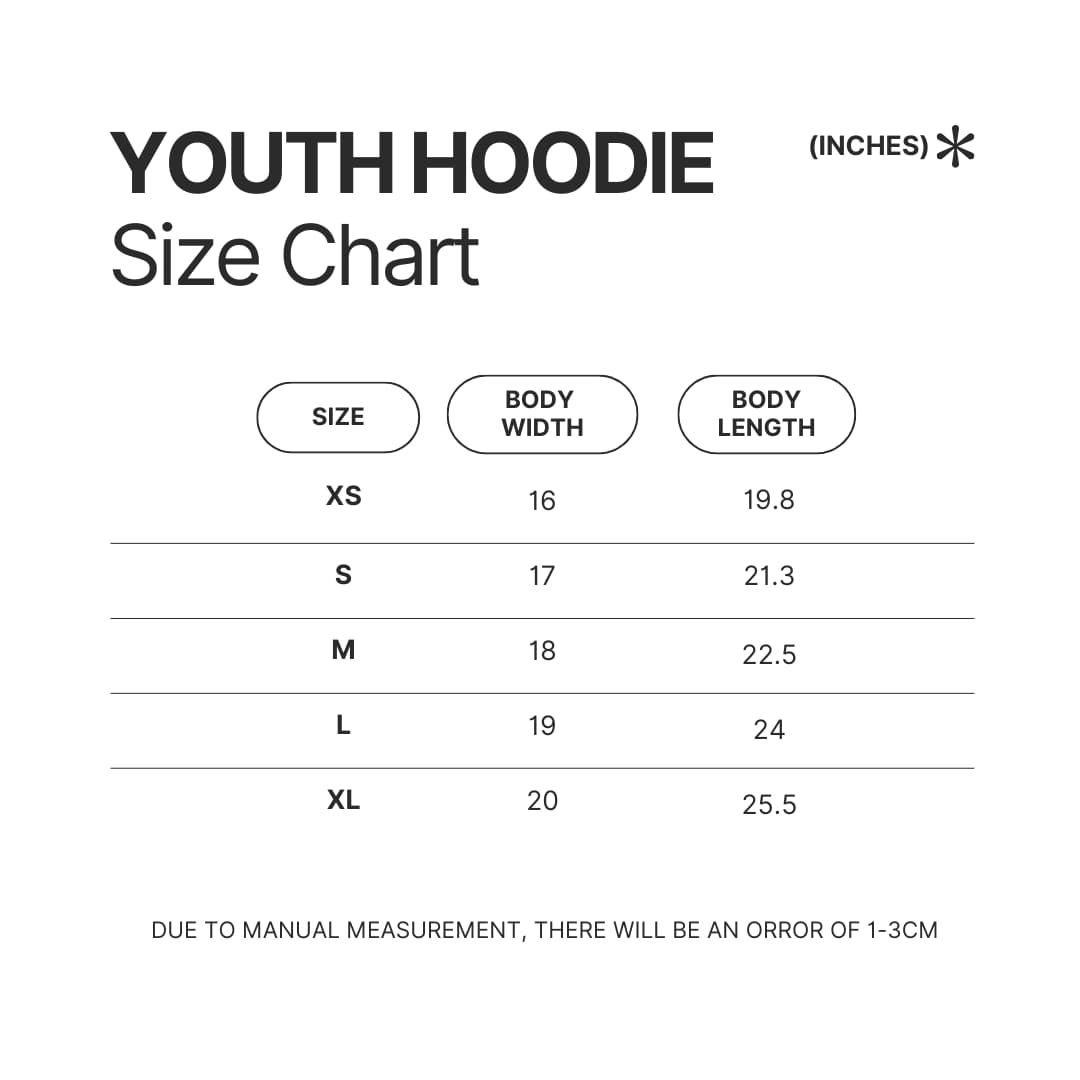 Youth Hoodie Size Chart - Amphibia Merch