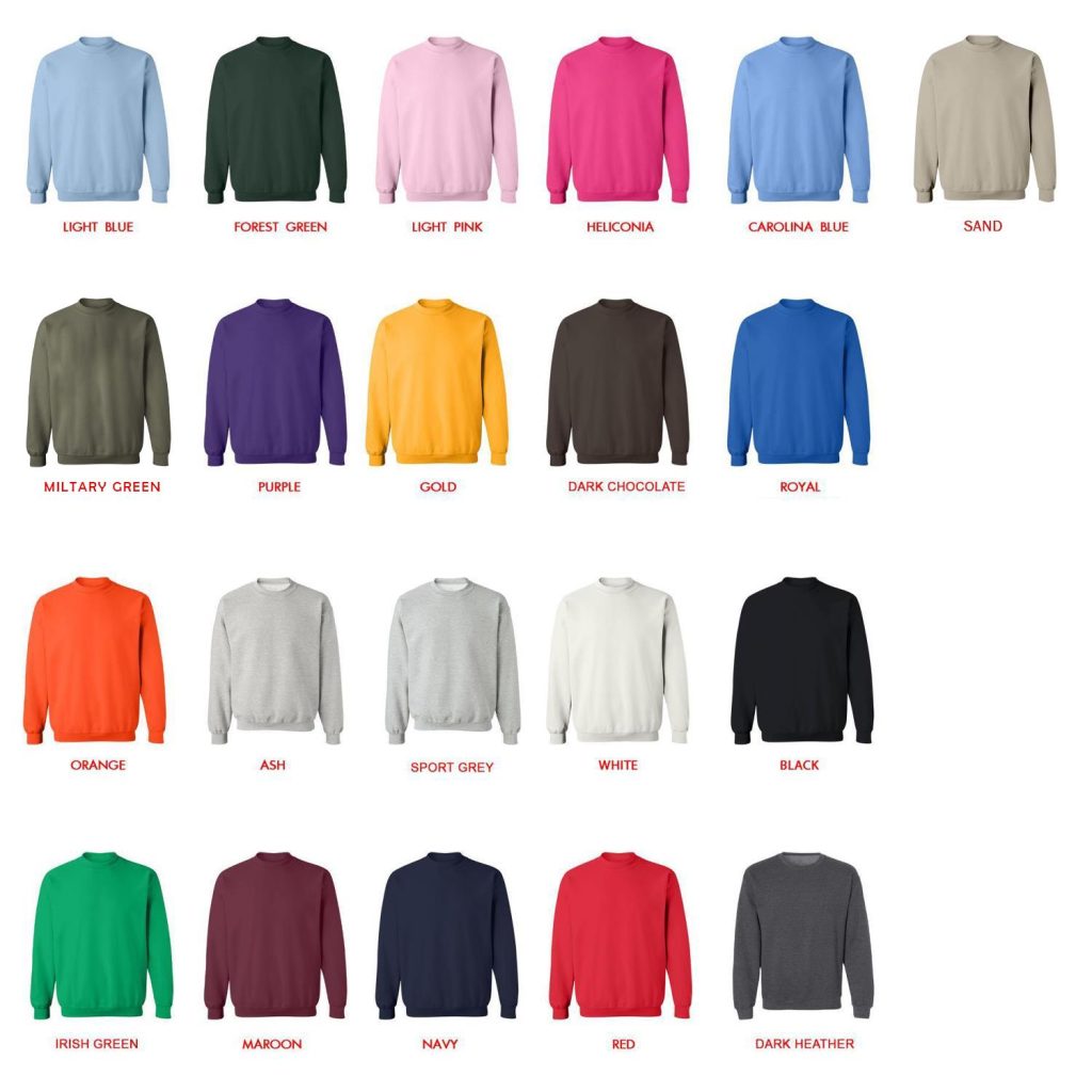 sweatshirt color chart - Amphibia Merch